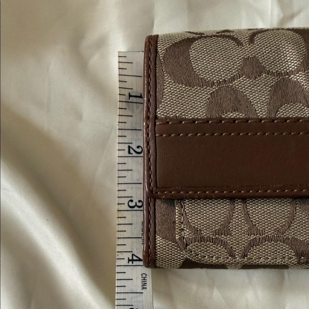 Coach Signature Brown and Tan Clutch - Picture 8 of 9